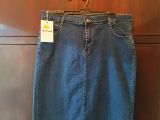 Falda vaquera mujer rodilla talla grande 5XL