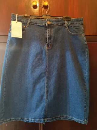Falda vaquera mujer rodilla talla grande 5XL