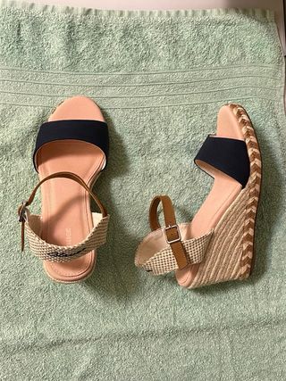 Sandali Blauer Zeppa Beige/Blu Tg 37