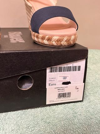 Sandali Blauer Zeppa Beige/Blu Tg 37