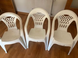 Pack 6 Sillas Plástico Blancas Plegables