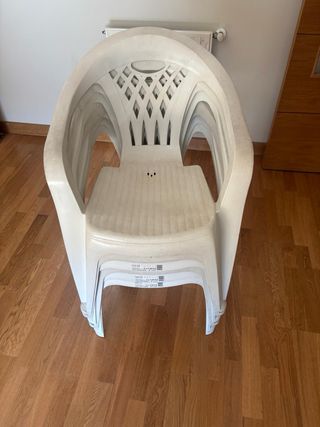 Pack 6 Sillas Plástico Blancas Plegables