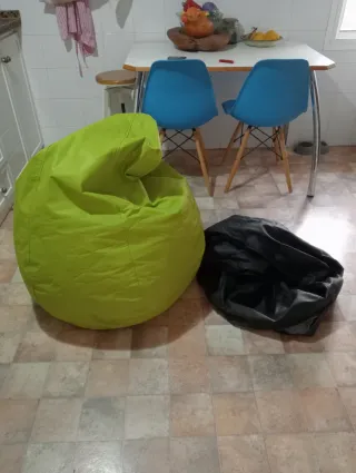 Puf XL Piel Sintética Verde