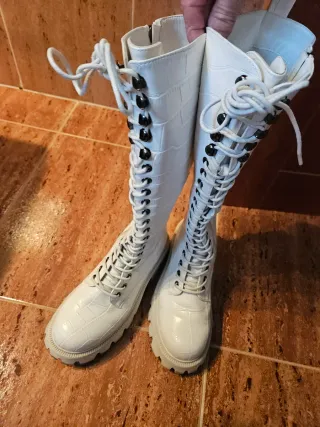 Botas altas blancas mujer talla 36