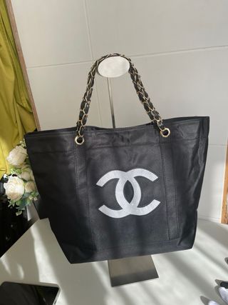 Neceser Tote Chanel Negro y Blanco
