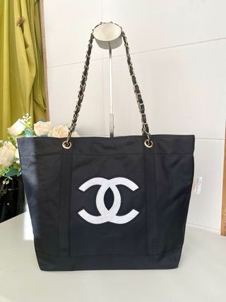 Neceser Tote Chanel Negro y Blanco