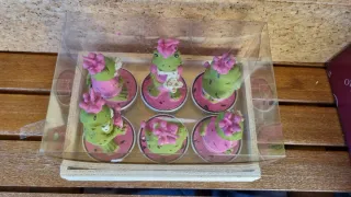 Set 6 Candele Rana Rosa e Verde