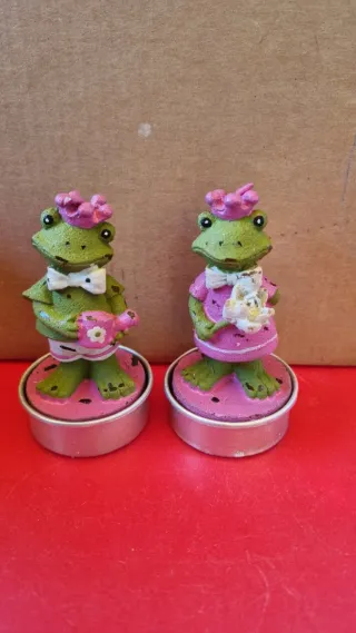 Set 6 Candele Rana Rosa e Verde