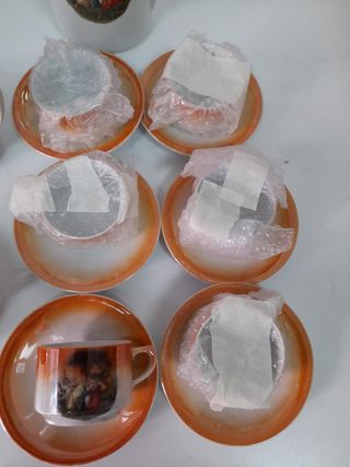 Juego de té/café porcelana paisaje