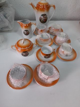 Juego de té/café porcelana paisaje