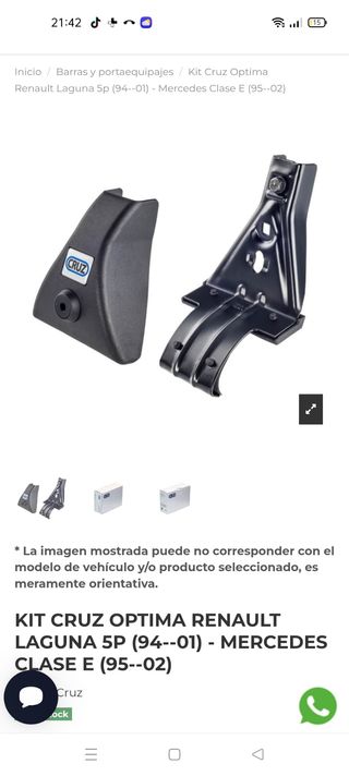 Barras de techo Cruz para Mercedes/Renault