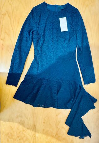 Vestido Zara encaje azul c/etiqueta!
