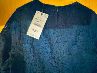 Vestido Zara encaje azul c/etiqueta!