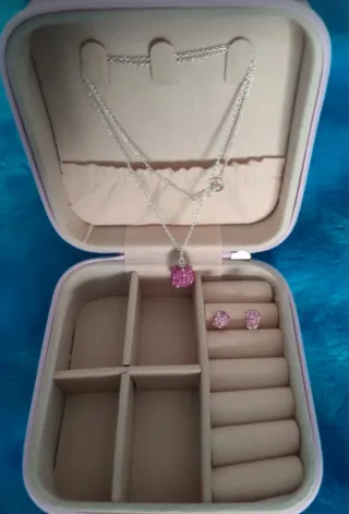 Gargantilla y pendientes plata y Swarovski