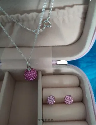 Gargantilla y pendientes plata y Swarovski