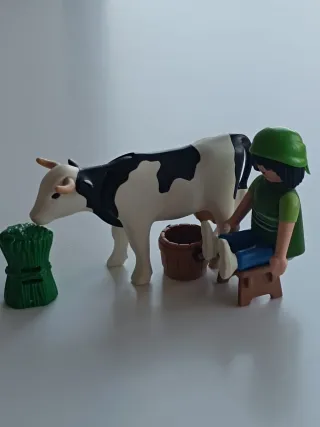 Playmobil Granja Vaca y granjera