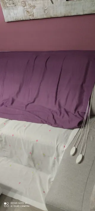 2 Estores Tela Morado y Blanco