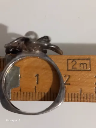 Anello fiore con perla e zirconi