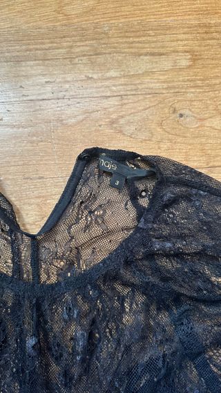 Vestido Maje Negro Encaje y Textura