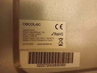 Mini horno eléctrico Cecotec