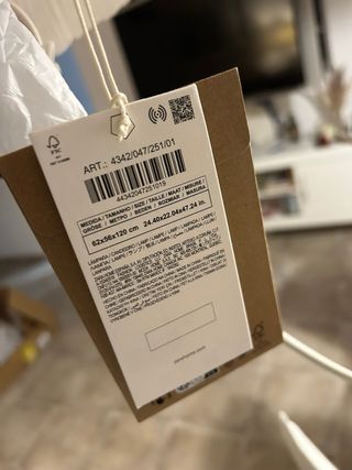 Lámpara Zara Home Papel Blanca Mediana 62cm