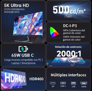 Monitor KTC 27” 5K Dual 160Hz HDR USB-C