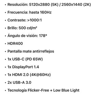 Monitor KTC 27” 5K Dual 160Hz HDR USB-C