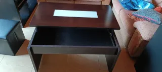 Mesa centro elevable madera y cristal