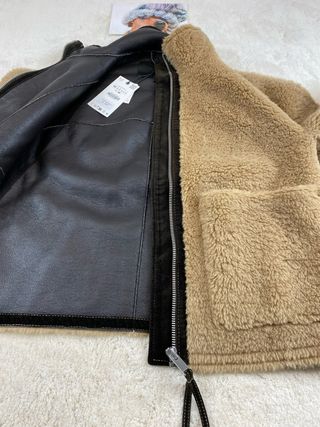 Chaqueta Zara efecto borreguito camel Talla M