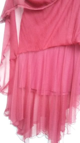 Falda midi fiesta color burdeos