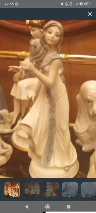 Figura porcelana mujer pelo largo