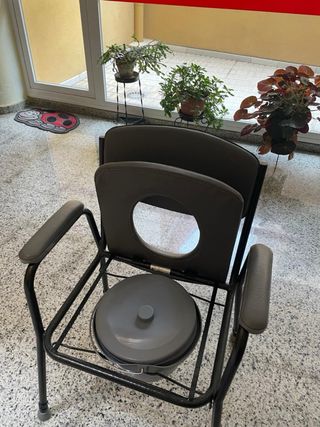 Silla WC portátil con reposabrazos