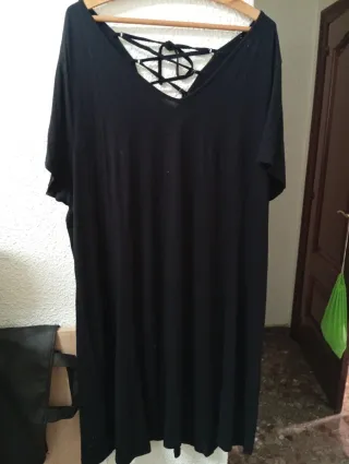 Vestido Negro Espalda Cruzada Talla 3XL