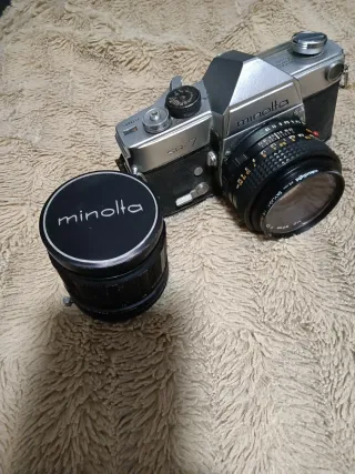 Minolta SR-7 cámara réflex vintage + objetivo Rokk