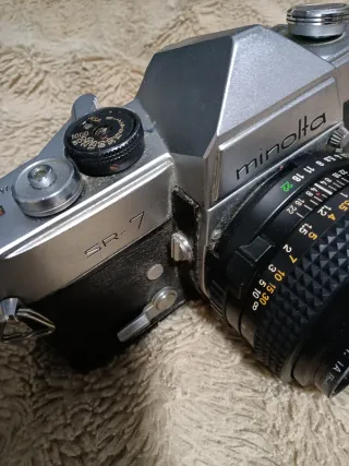 Minolta SR-7 cámara réflex vintage + objetivo Rokk