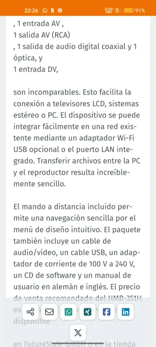 Ellion HMR-351H Grabadora TDT HDMI USB DVB-T HD