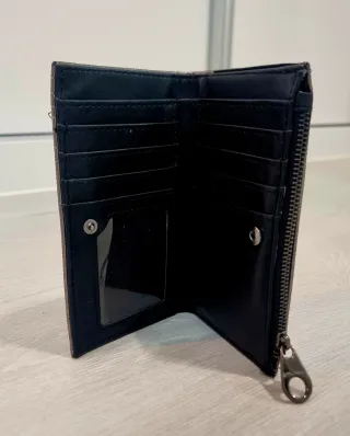 Billetera Metálica Cocodrilo Mujer Plata