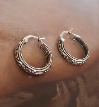 Pendientes Aro Plata Diseño Filigrana