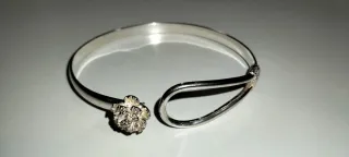 Pulsera Plata Diseño Flor