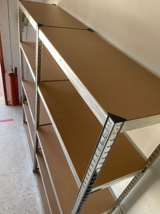 PACK 2 Estanterias metal 5 baldas madera 180x90x40