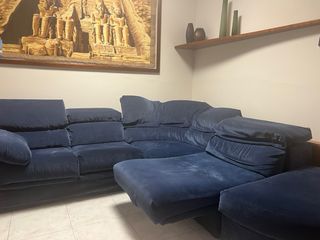 Divano angolare blu in microfibra 260x260