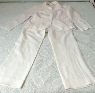 Traje de chaqueta blanco mujer