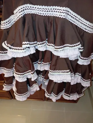 Traje Flamenca Marrón y Rosa Talla 40