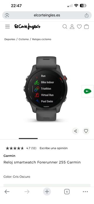 Reloj Garmin Forerunner 255 Gris