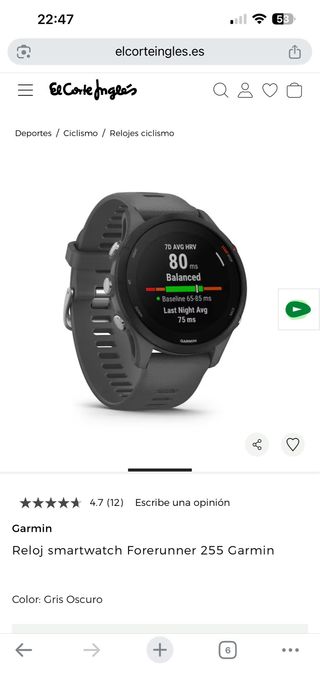 Reloj Garmin Forerunner 255 Gris
