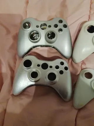 Carcasas Mando Xbox 360 Plata y Blanco