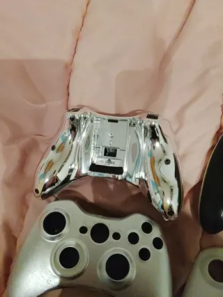 Carcasas Mando Xbox 360 Plata y Blanco