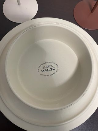 Pareja Candelabros Mango Cerámica Metal