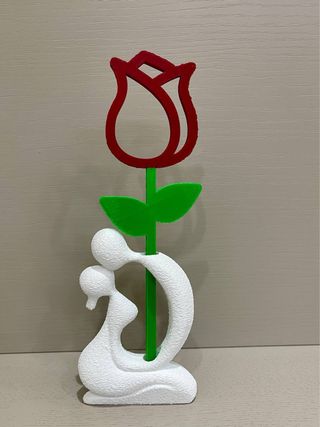 Jarrón 3D con Rosa