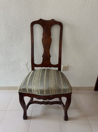 Conjunto 6 sillas madera tapizadas
